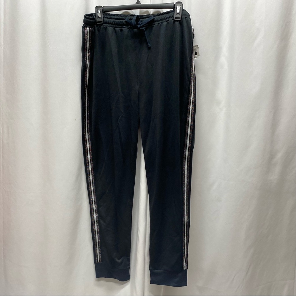 Pro Player women's joggers size large black metallic stripe activewear nwt